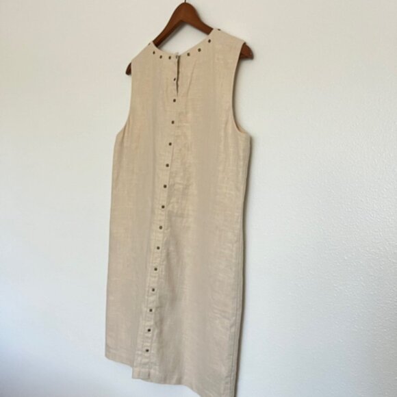 Cynthia Rowley Linen and Cotton Blend Maxi Dress Stud Detail Classy Career Sz14 - Picture 6 of 10
